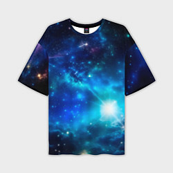 Мужская футболка оверсайз Звёздный космос чёрно-синий