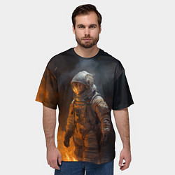 Футболка оверсайз мужская Огонь в космосе, цвет: 3D-принт — фото 2