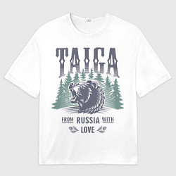 Мужская футболка оверсайз Тайга - из России с любовью