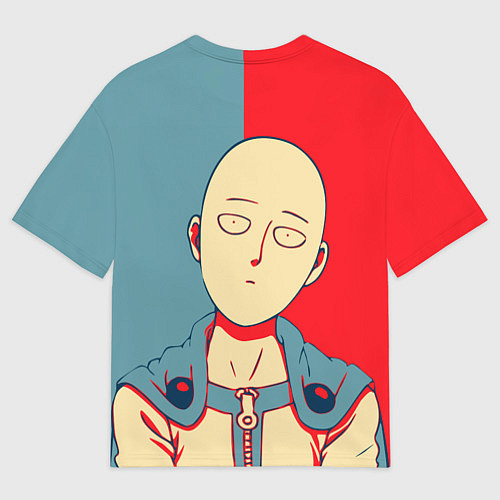 Мужская футболка оверсайз Saitama hero face / 3D-принт – фото 2