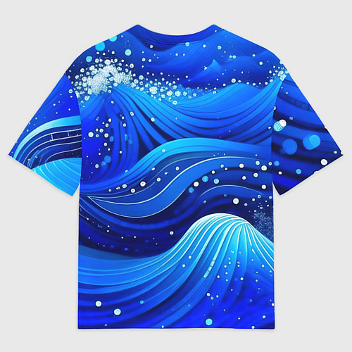Мужская футболка оверсайз Волны - текстура от нейросети / 3D-принт – фото 2