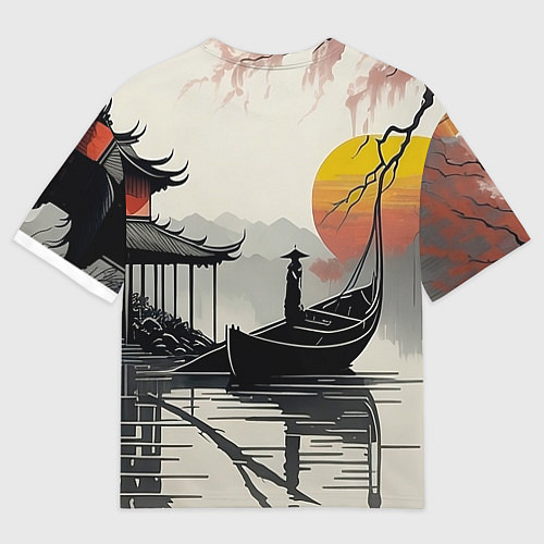 Мужская футболка оверсайз Красота Японии / 3D-принт – фото 2