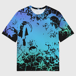 Мужская футболка оверсайз Неоновый абстрактный фон в граффити стиле