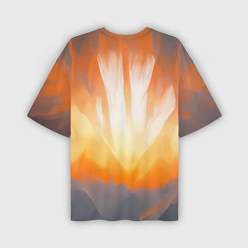 Мужская футболка оверсайз Нарисованная огненная лиса / 3D-принт – фото 2