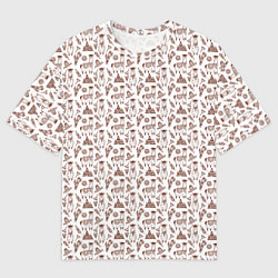 Футболка оверсайз мужская Альпака паттерн, цвет: 3D-принт