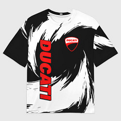 Мужская футболка оверсайз Ducati - мазки краски