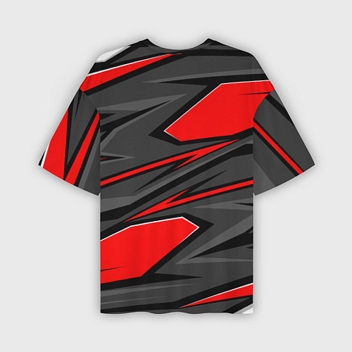 Мужская футболка оверсайз Ducati - red stripes / 3D-принт – фото 2