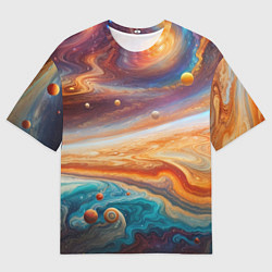 Футболка оверсайз мужская Космическое путешествие, цвет: 3D-принт