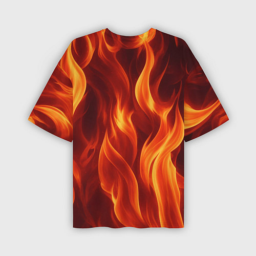 Мужская футболка оверсайз Пламя огня / 3D-принт – фото 2
