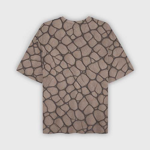 Мужская футболка оверсайз Серая кожа крокодила / 3D-принт – фото 2