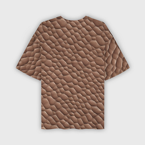 Мужская футболка оверсайз Коричневая кожа крокодила / 3D-принт – фото 2