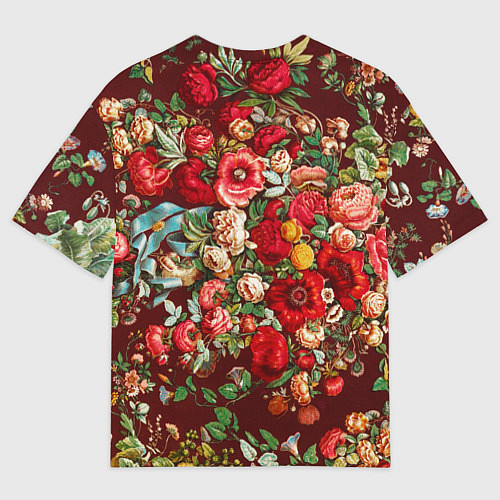 Мужская футболка оверсайз Платок цветочный узор / 3D-принт – фото 2