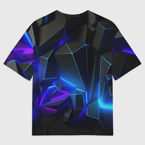 Мужская футболка оверсайз Неоновые частицы / 3D-принт – фото 2