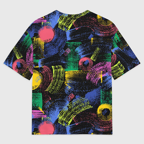 Мужская футболка оверсайз Яркие абстрактые формы с текстурой / 3D-принт – фото 2