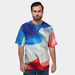 Футболка оверсайз мужская Абстракция в цветах флага РФ, цвет: 3D-принт — фото 2