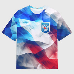 Футболка оверсайз мужская Абстракция герб России, цвет: 3D-принт
