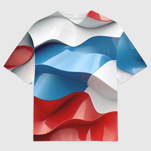 Мужская футболка оверсайз Герб России триколор / 3D-принт – фото 2