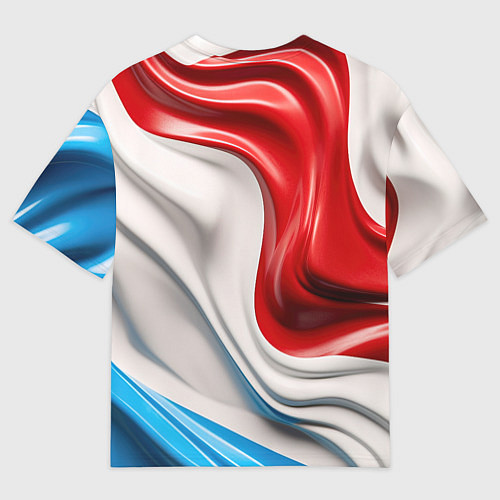 Мужская футболка оверсайз Герб России на фоне флага / 3D-принт – фото 2