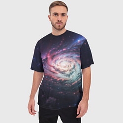 Футболка оверсайз мужская Спиральная галактика в космосе, цвет: 3D-принт — фото 2
