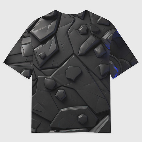 Мужская футболка оверсайз Черные объемные вставки / 3D-принт – фото 2