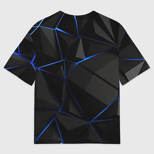 Мужская футболка оверсайз Black blue style / 3D-принт – фото 2