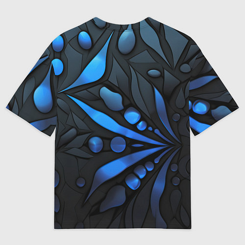 Мужская футболка оверсайз Black blue elements / 3D-принт – фото 2