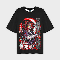 Мужская футболка оверсайз Кокушибо первая луна - Клинок демонов
