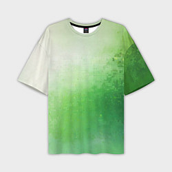 Мужская футболка оверсайз Зелёные пиксели