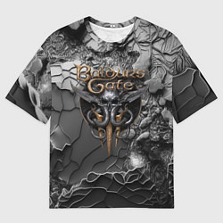 Мужская футболка оверсайз Baldurs Gate 3 logo dark