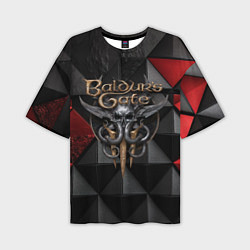 Футболка оверсайз мужская Baldurs Gate 3 logo red black, цвет: 3D-принт