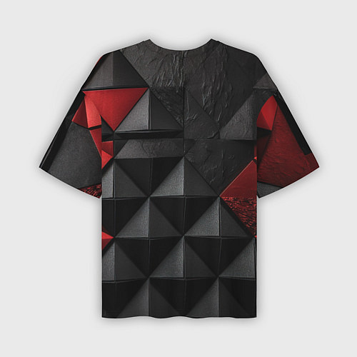 Мужская футболка оверсайз Baldurs Gate 3 logo red black / 3D-принт – фото 2