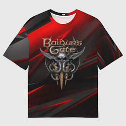 Мужская футболка оверсайз Baldurs Gate 3 logo geometry