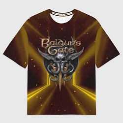 Футболка оверсайз мужская Baldurs Gate 3 logo black gold, цвет: 3D-принт