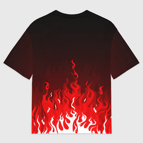 Мужская футболка оверсайз Ducati- красное пламя / 3D-принт – фото 2