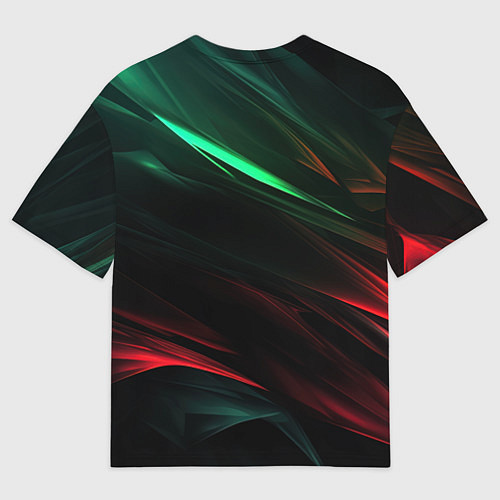 Мужская футболка оверсайз Dark red and green / 3D-принт – фото 2