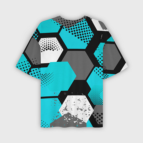 Мужская футболка оверсайз Шестиугольники абстрактный фон / 3D-принт – фото 2