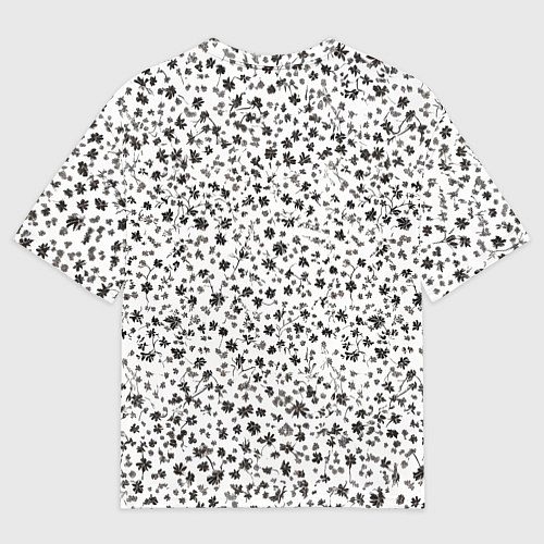 Мужская футболка оверсайз Маленькие цветочки паттерн / 3D-принт – фото 2
