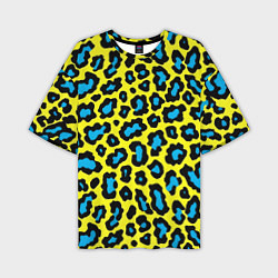 Мужская футболка оверсайз Кислотный леопард паттерн