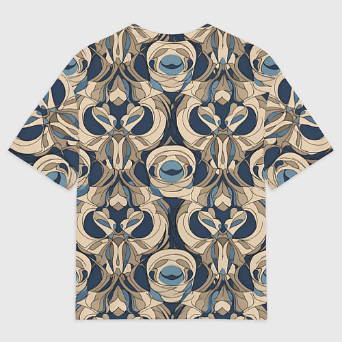Мужская футболка оверсайз Коричневый узор паттерн / 3D-принт – фото 2