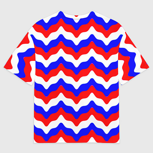 Мужская футболка оверсайз Волны цвета флага России / 3D-принт – фото 2