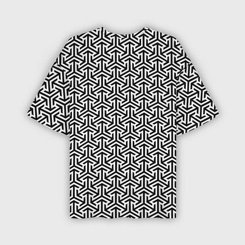 Мужская футболка оверсайз Черный паттерн / 3D-принт – фото 2
