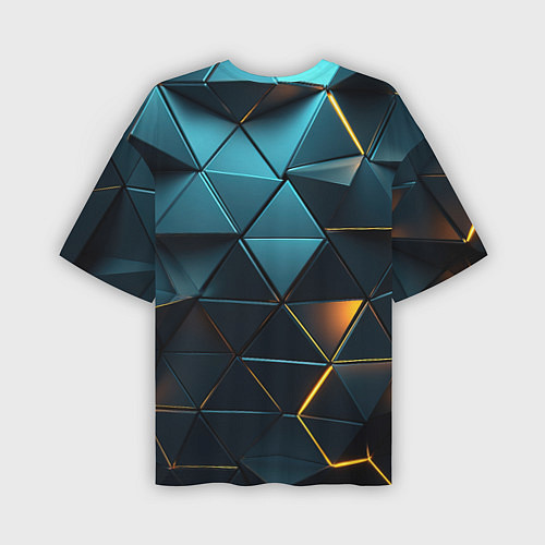 Мужская футболка оверсайз Объемные частицы с подсветкой / 3D-принт – фото 2