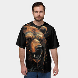 Футболка оверсайз мужская Бурый медведь, цвет: 3D-принт — фото 2