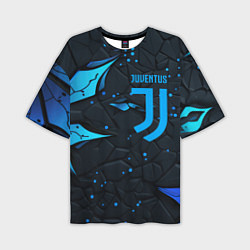 Футболка оверсайз мужская Juventus abstract blue logo, цвет: 3D-принт