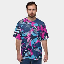 Футболка оверсайз мужская Абстрактные узоры паттерн, цвет: 3D-принт — фото 2