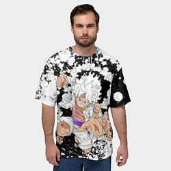 Футболка оверсайз мужская Луффи из Ван Пис - Gear 5, цвет: 3D-принт — фото 2