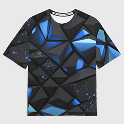 Футболка оверсайз мужская Blue black texture, цвет: 3D-принт