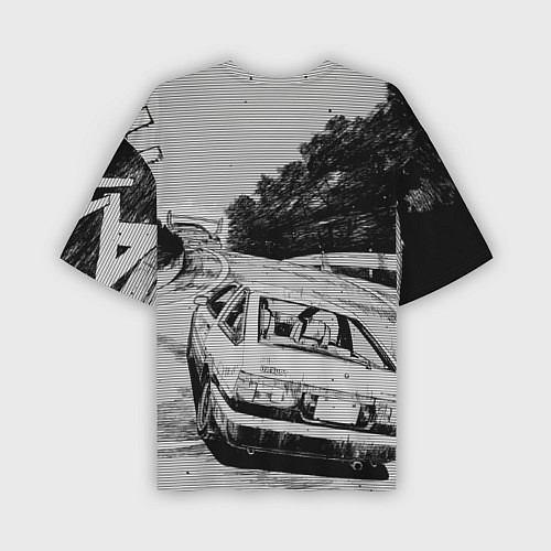 Мужская футболка оверсайз Тойота ae 86 - Инициал ди / 3D-принт – фото 2