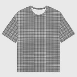Футболка оверсайз мужская Клетка серая, цвет: 3D-принт