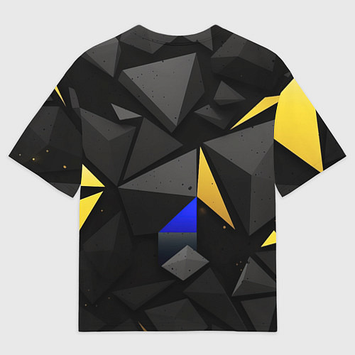 Мужская футболка оверсайз Герб РФ абстракция / 3D-принт – фото 2